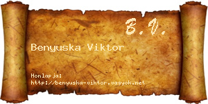 Benyuska Viktor névjegykártya